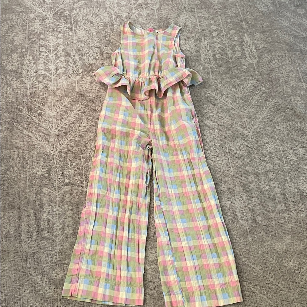 Monkl 100% Cotton Colorful Plaid Women's Jumpsuit Size Small
